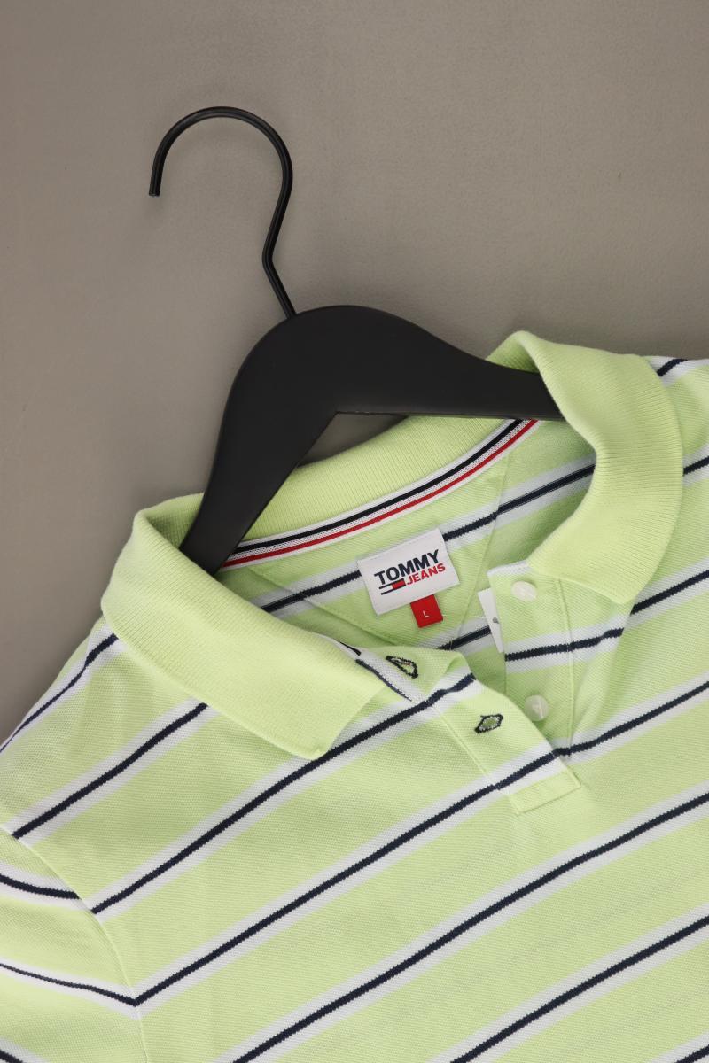 Tommy Jeans Cropped Shirt Gr. L gestreift Kurzarm grün aus Baumwolle