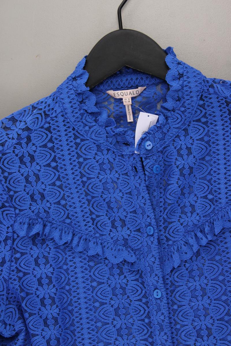 Esqualo Spitzenbluse Gr. 38 neuwertig Langarm blau