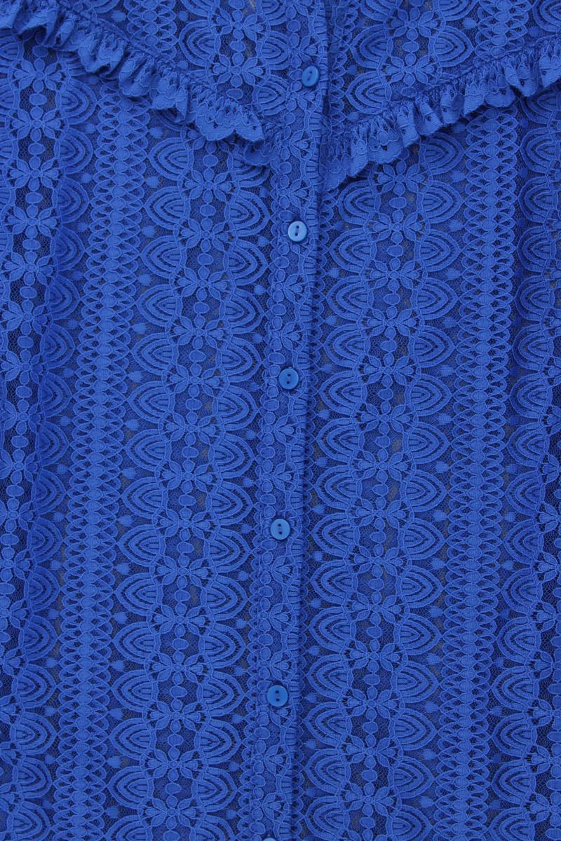 Esqualo Spitzenbluse Gr. 38 neuwertig Langarm blau