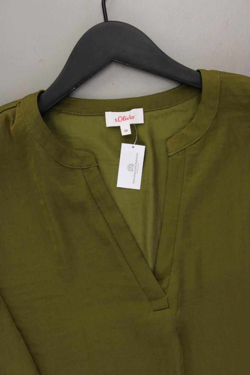 s.Oliver Langarmbluse Gr. 38 olivgrün aus Polyester