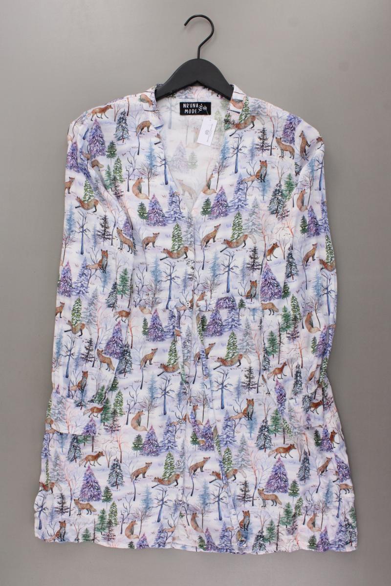 NRVNA Mode Kleid mit Fuchsmuster Gr. M mit Tierdruck Langarm mehrfarbig