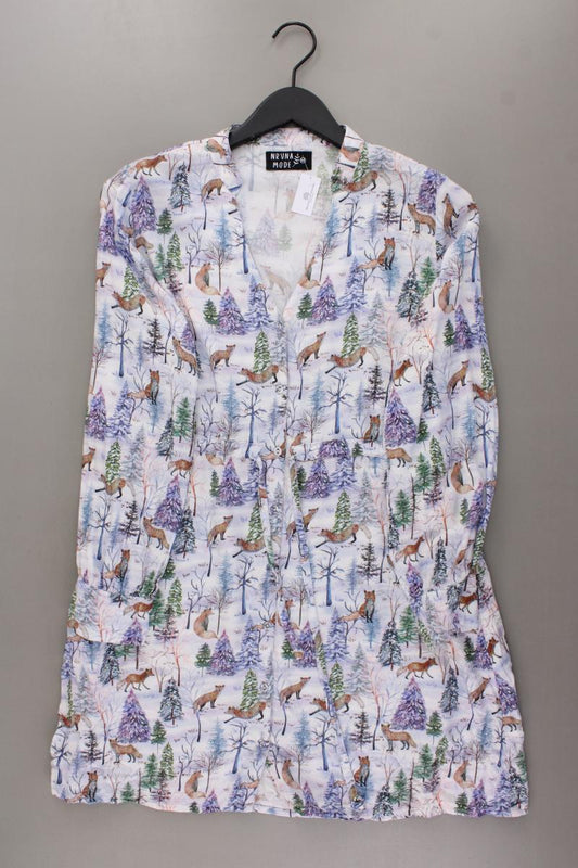 NRVNA Mode Kleid mit Fuchsmuster Gr. M mit Tierdruck Langarm mehrfarbig
