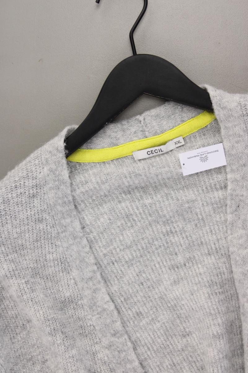 Cecil Strickjacke Gr. XXL neuwertig Langarm grau aus Polyacryl