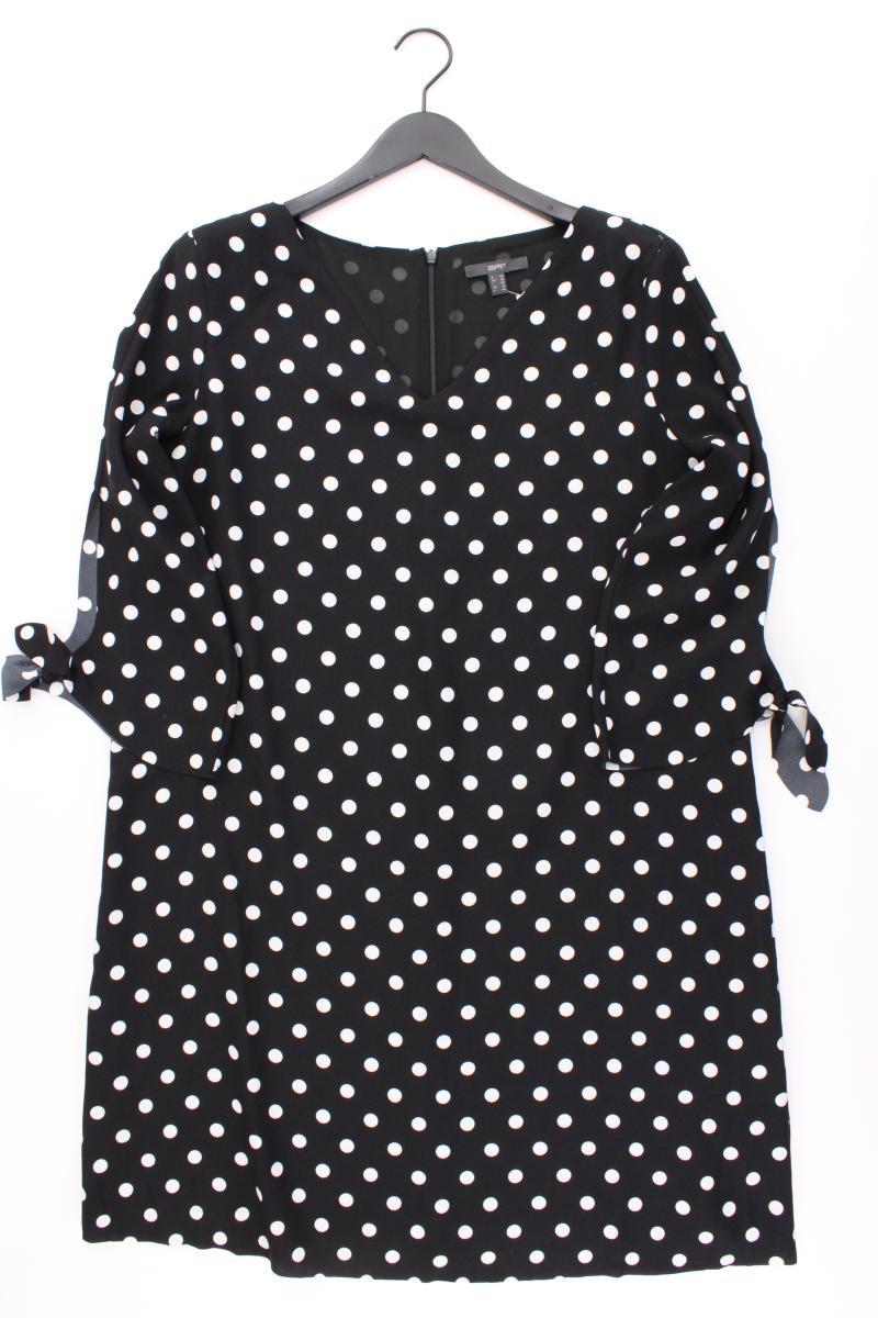 Esprit Midikleid Gr. 44 gepunktet 3/4 Ärmel schwarz aus Polyester