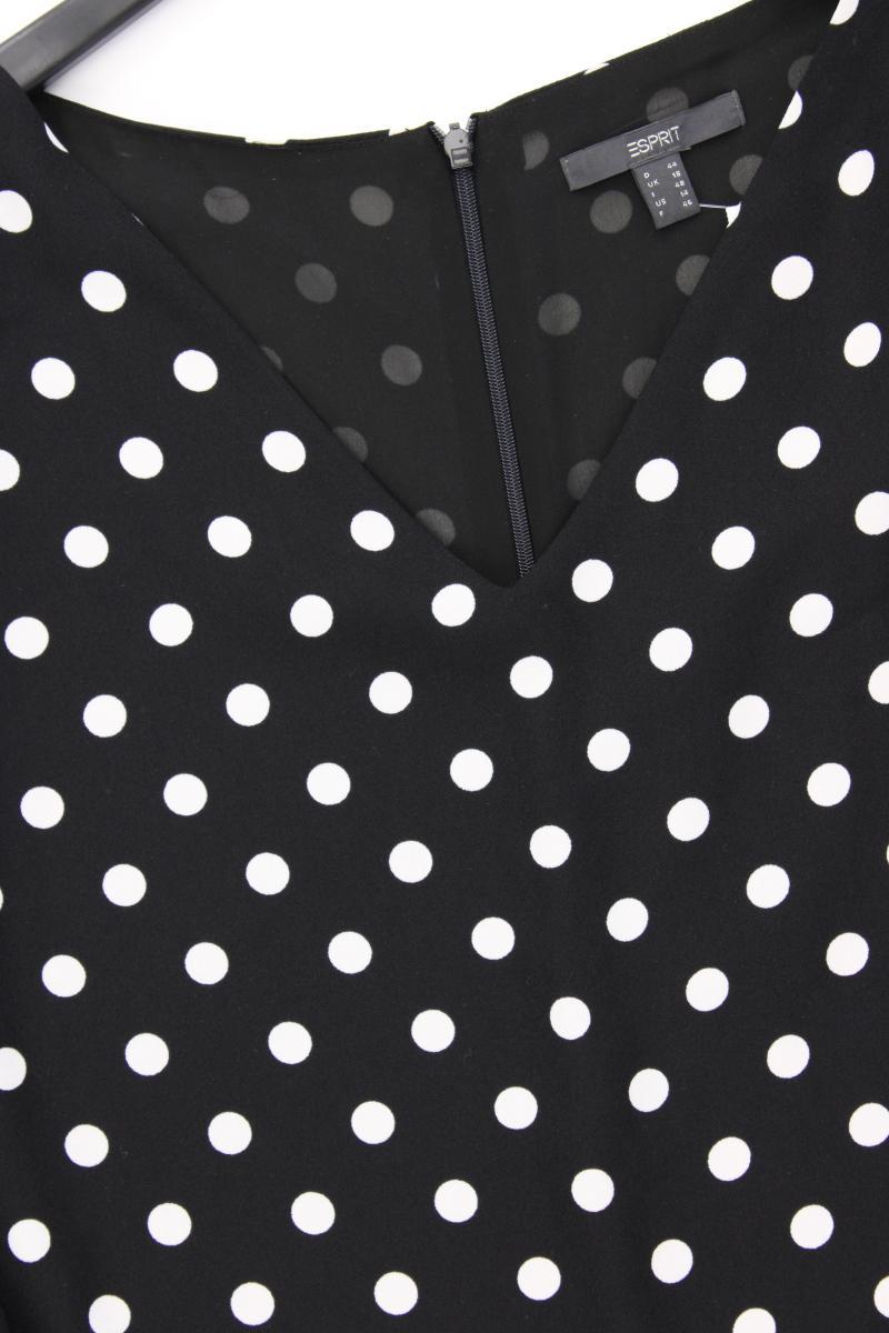 Esprit Midikleid Gr. 44 gepunktet 3/4 Ärmel schwarz aus Polyester