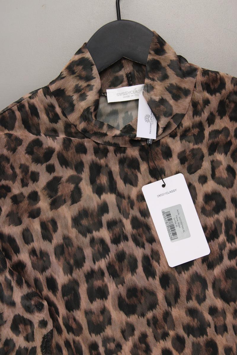 SassyClassy Mesh Langarmshirt Gr. XL mit Tierdruck neu mit Etikett braun