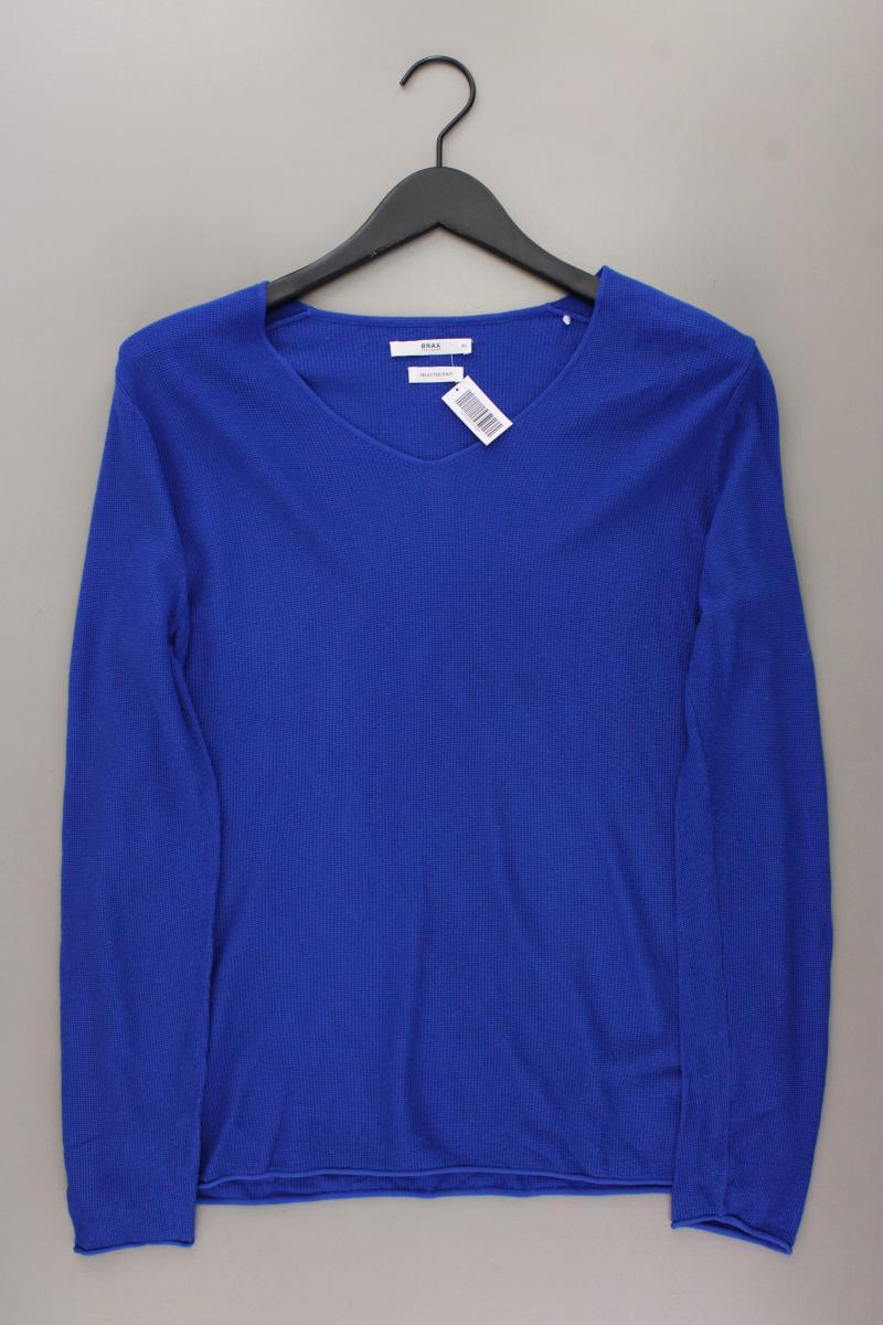 Brax Feinstrickpullover Gr. 40 blau aus Viskose