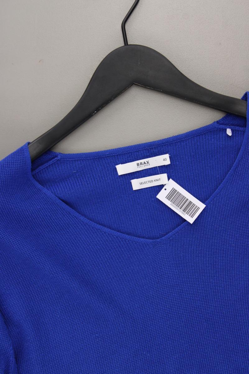 Brax Feinstrickpullover Gr. 40 blau aus Viskose