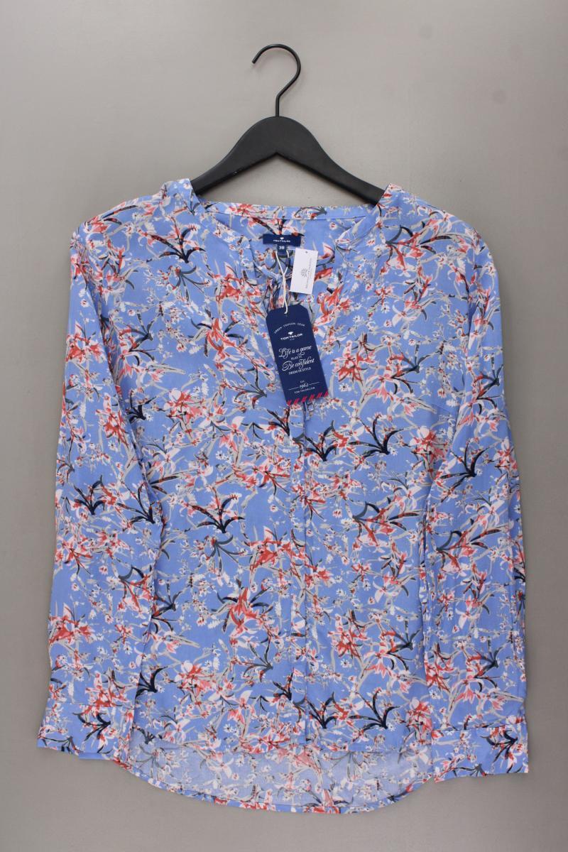 Tom Tailor Langarmbluse Gr. 38 mit Blumenmuster neu mit Etikett blau aus Viskose