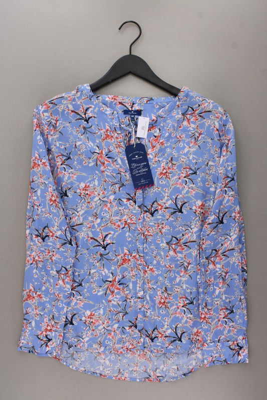 Tom Tailor Langarmbluse Gr. 38 mit Blumenmuster neu mit Etikett blau aus Viskose