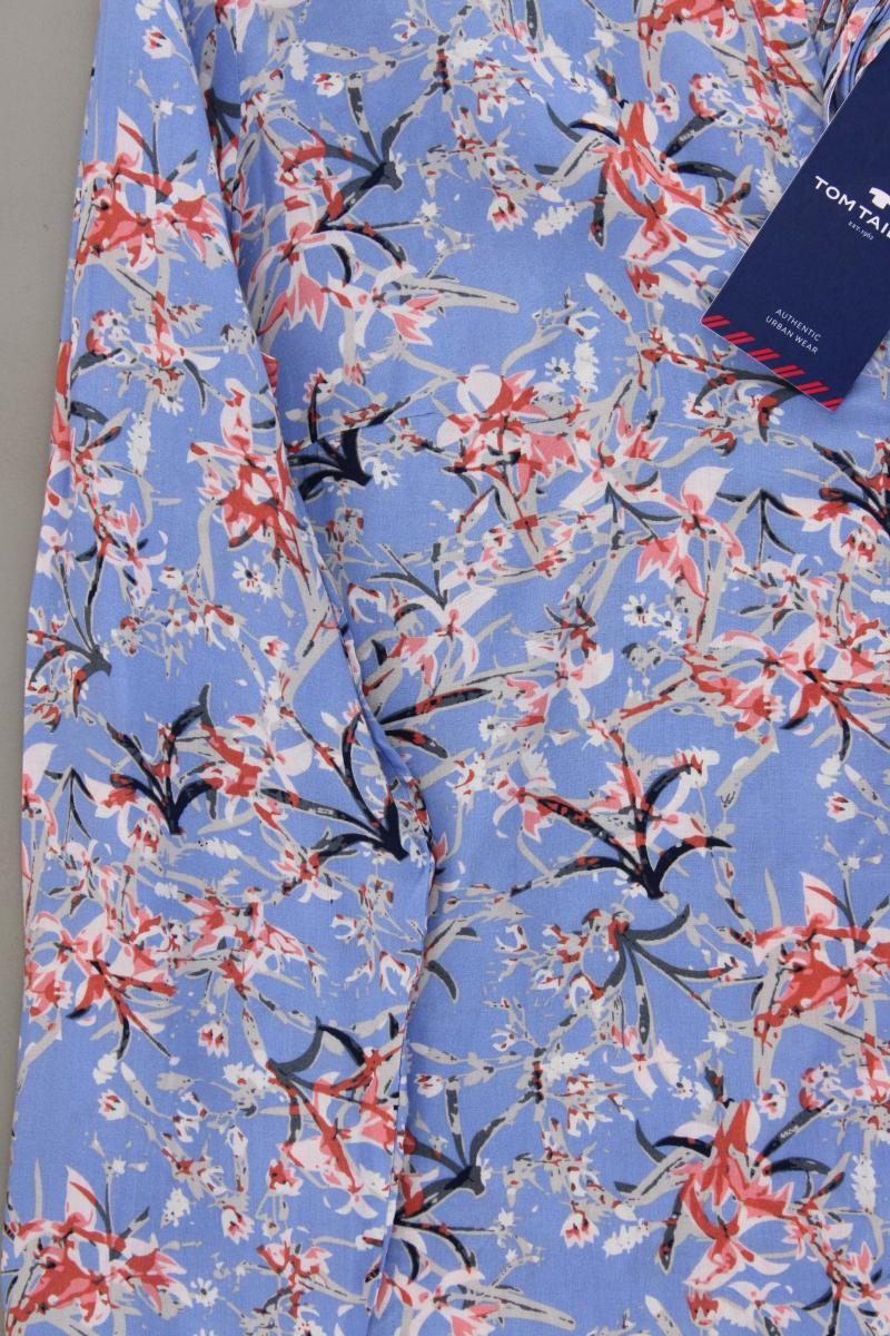 Tom Tailor Langarmbluse Gr. 38 mit Blumenmuster neu mit Etikett blau aus Viskose