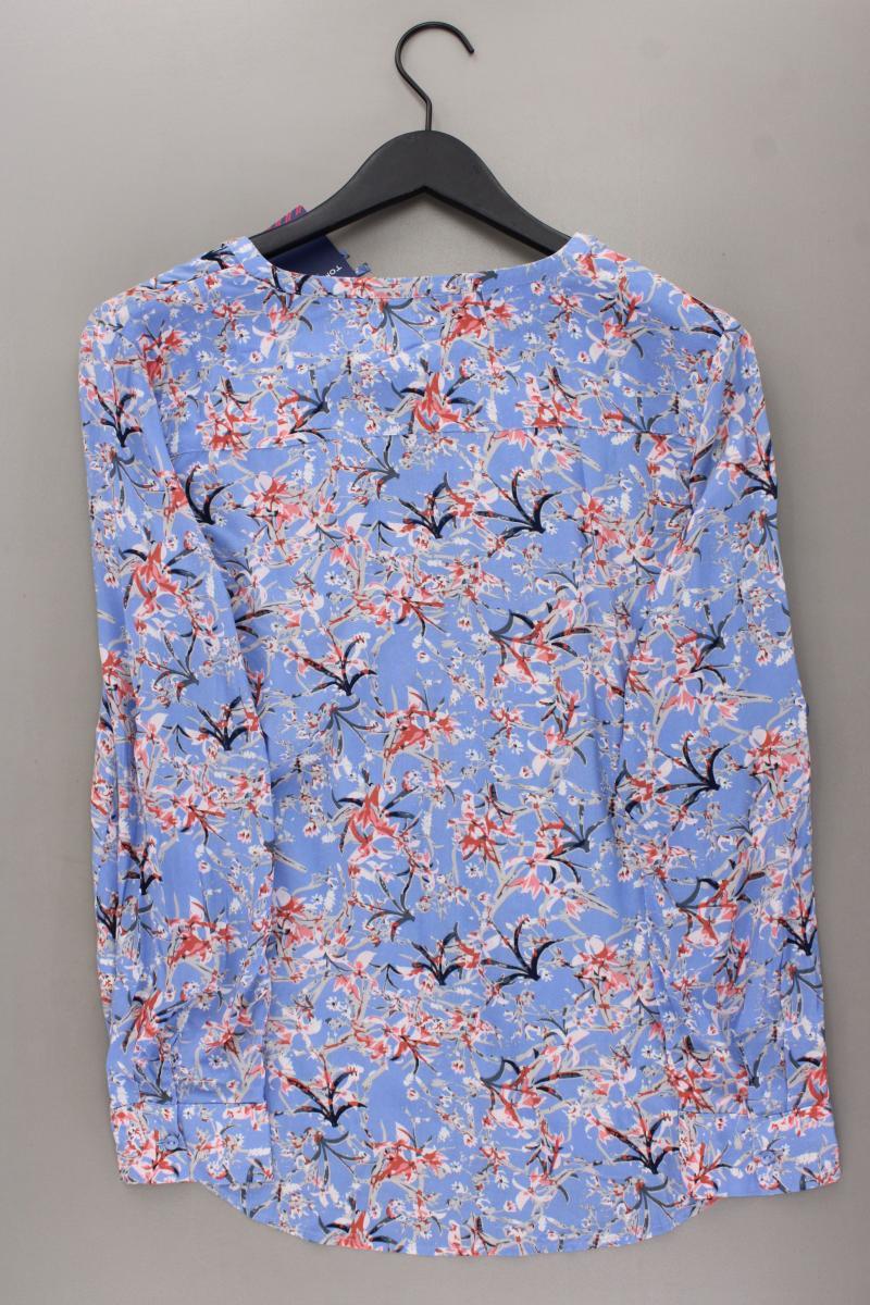 Tom Tailor Langarmbluse Gr. 38 mit Blumenmuster neu mit Etikett blau aus Viskose