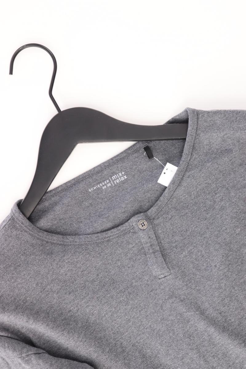 Schiesser Longsleeve-Shirt Gr. 34 Langarm grau aus Baumwolle