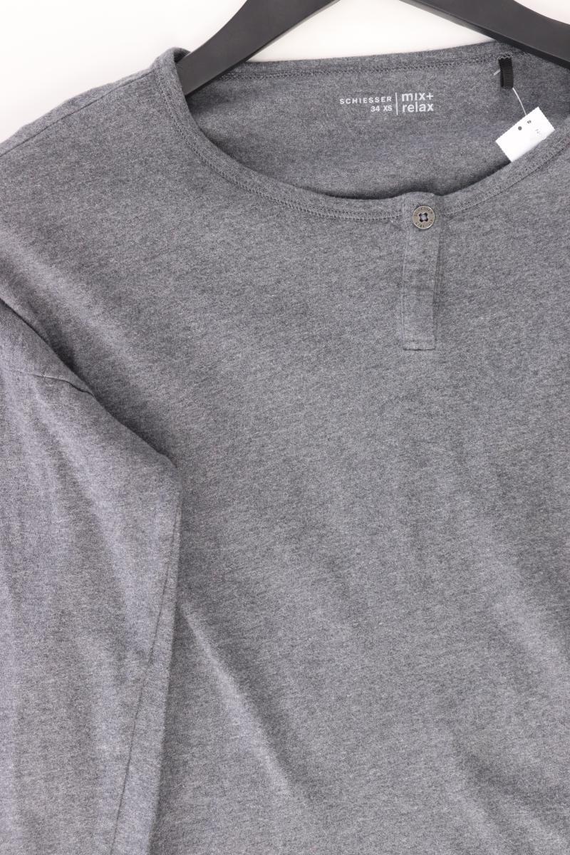Schiesser Longsleeve-Shirt Gr. 34 Langarm grau aus Baumwolle