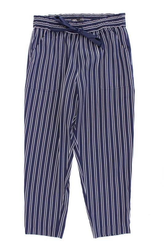 Zara Stoffhose Gr. L gestreift blau aus Polyester