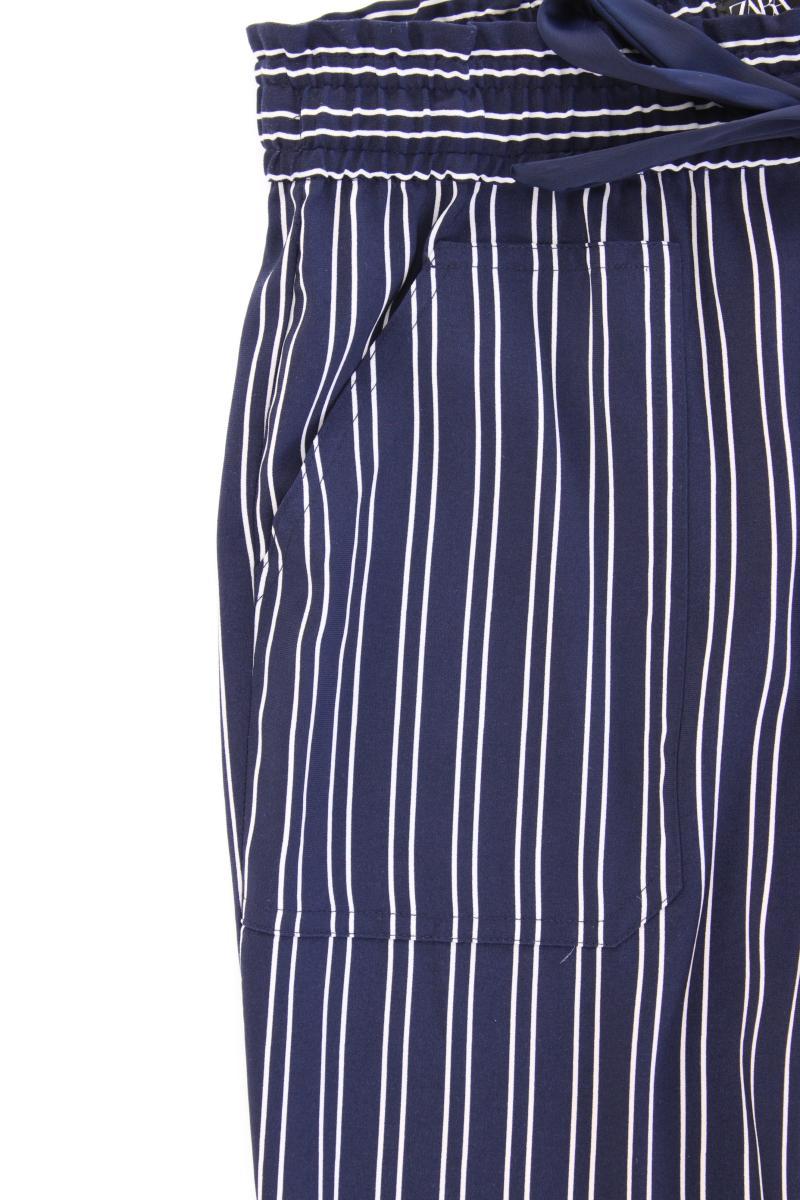 Zara Stoffhose Gr. L gestreift blau aus Polyester