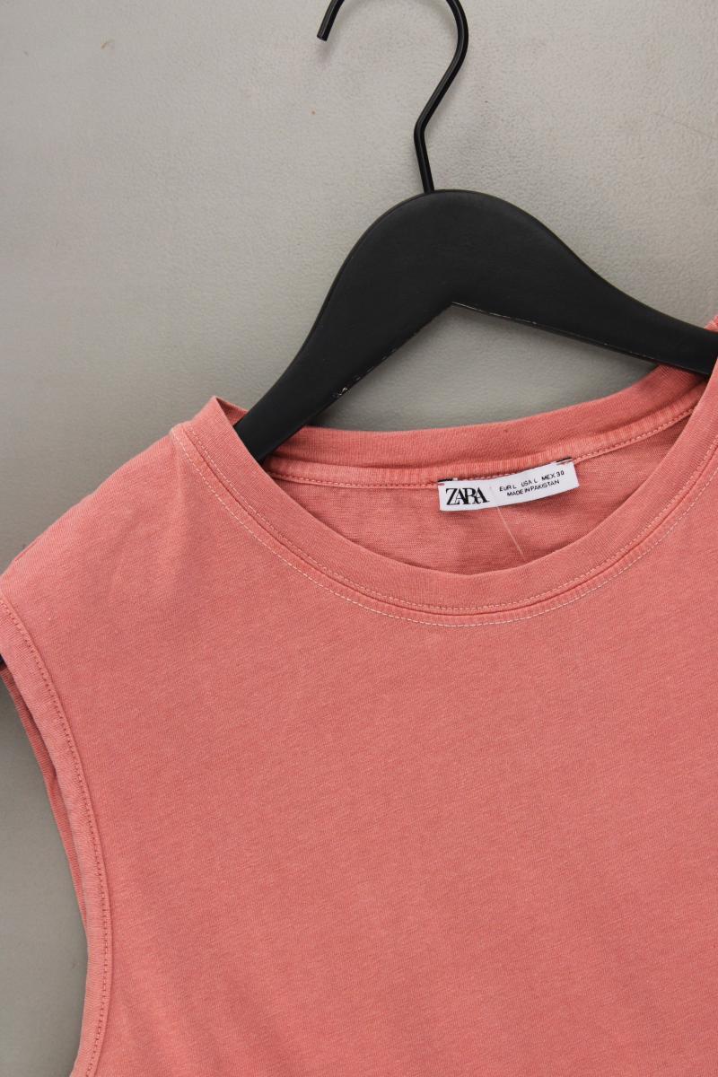 Zara Crop Top Gr. L rosa aus Baumwolle