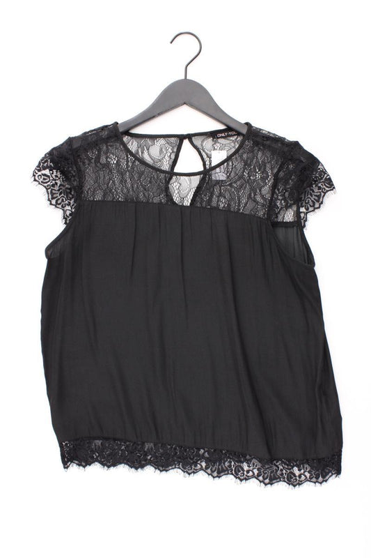 Only Bluse Gr. 38 Kurzarm schwarz aus Polyester