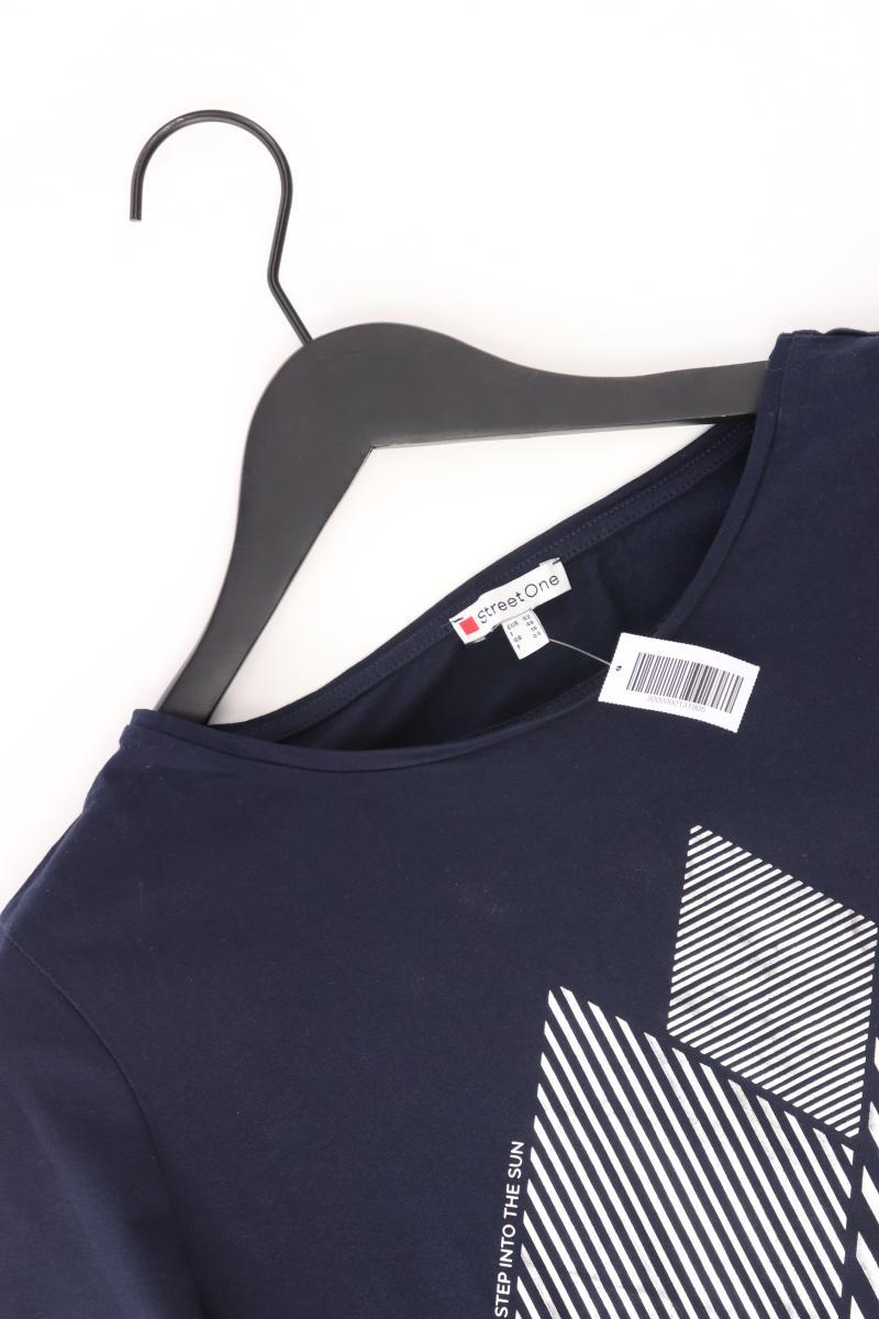 Street One Printshirt Gr. 42 Kurzarm blau