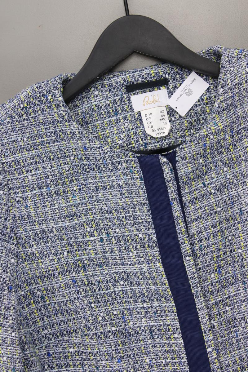 Paola Bouclé Blazer Gr. 42 blau aus Polyester