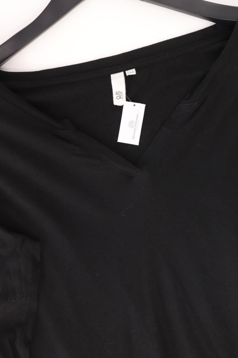 QS by s.Oliver Shirt mit V-Ausschnitt Gr. XXL Langarm schwarz aus Baumwolle