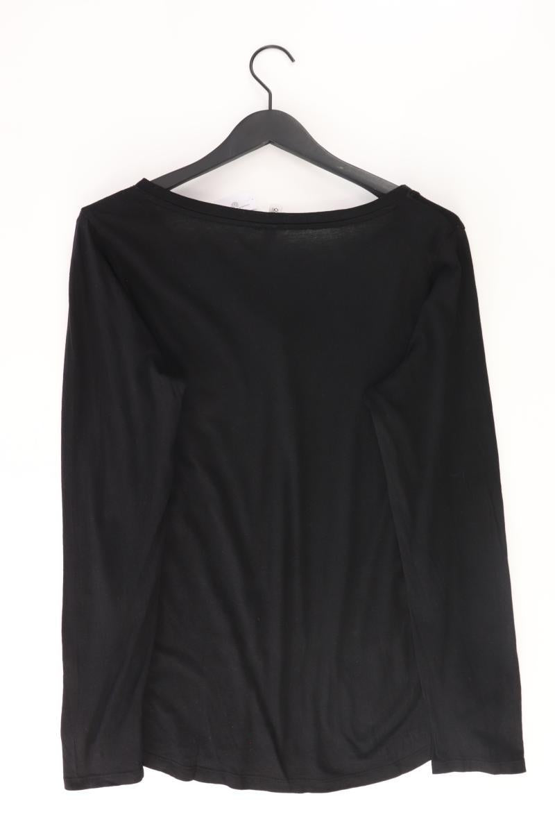 QS by s.Oliver Shirt mit V-Ausschnitt Gr. XXL Langarm schwarz aus Baumwolle