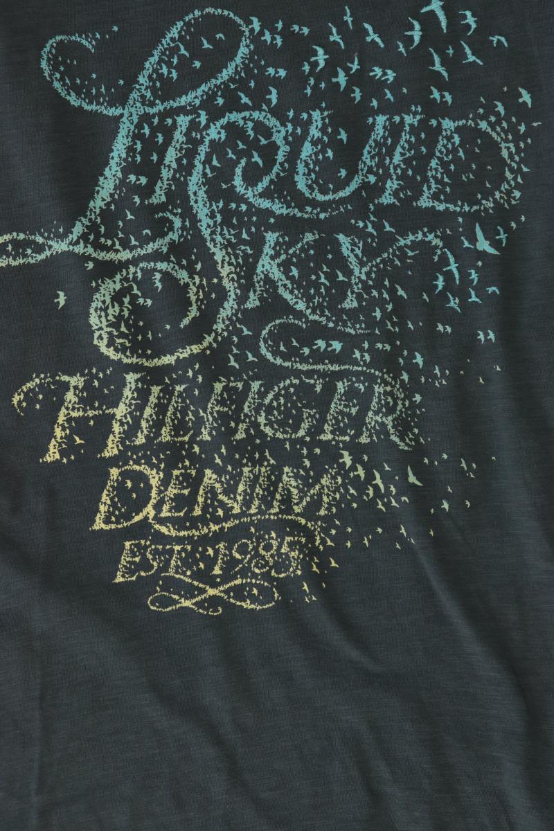 Hilfiger Denim Printshirt Gr. S Kurzarm olivgrün aus Baumwolle