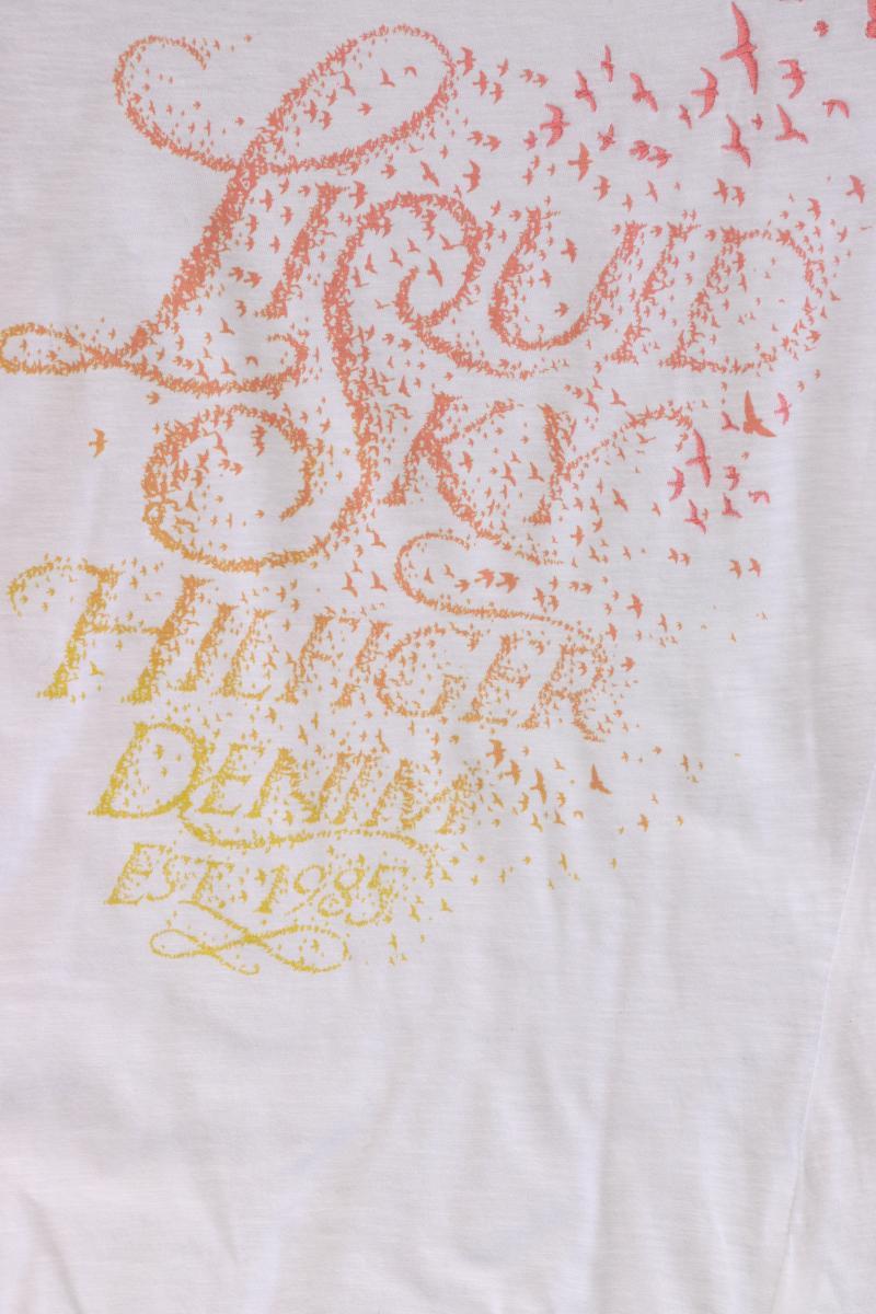 Hilfiger Denim Printshirt Gr. S Kurzarm weiß aus Baumwolle