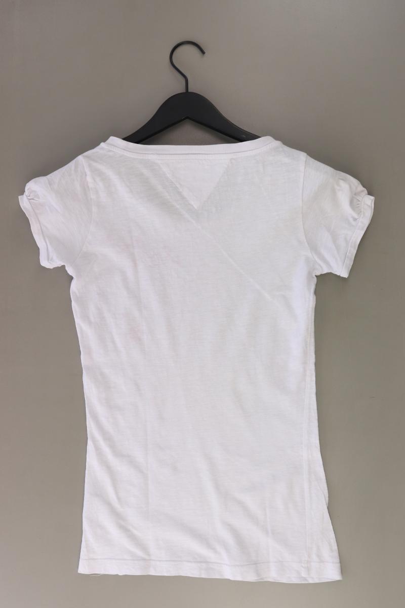 Hilfiger Denim Printshirt Gr. S Kurzarm weiß aus Baumwolle