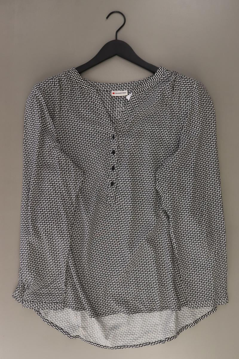 Street One Langarmbluse Gr. 44 mit Rautenmuster schwarz aus Viskose