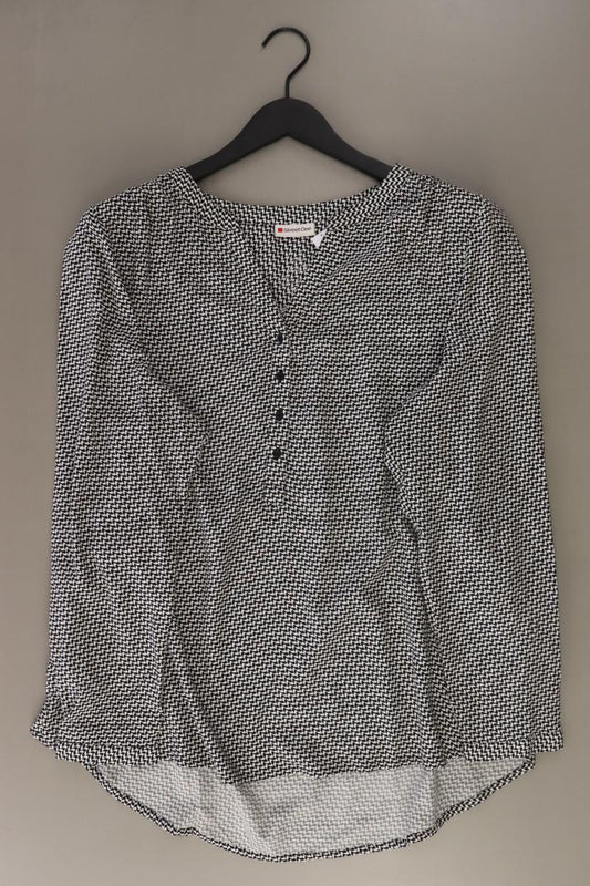 Street One Langarmbluse Gr. 44 mit Rautenmuster schwarz aus Viskose