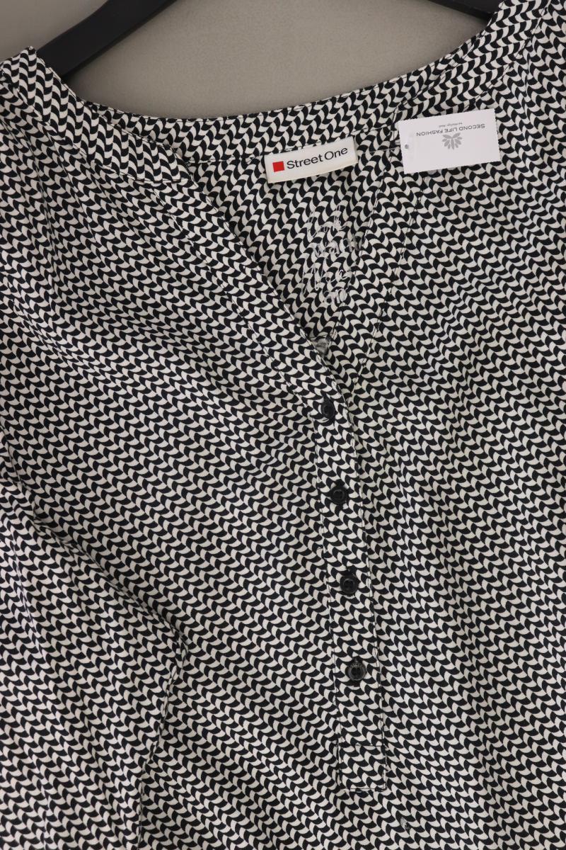 Street One Langarmbluse Gr. 44 mit Rautenmuster schwarz aus Viskose