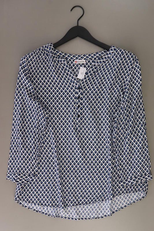 Street One Oversize-Bluse Gr. 42 mit Rautenmuster 3/4 Ärmel blau