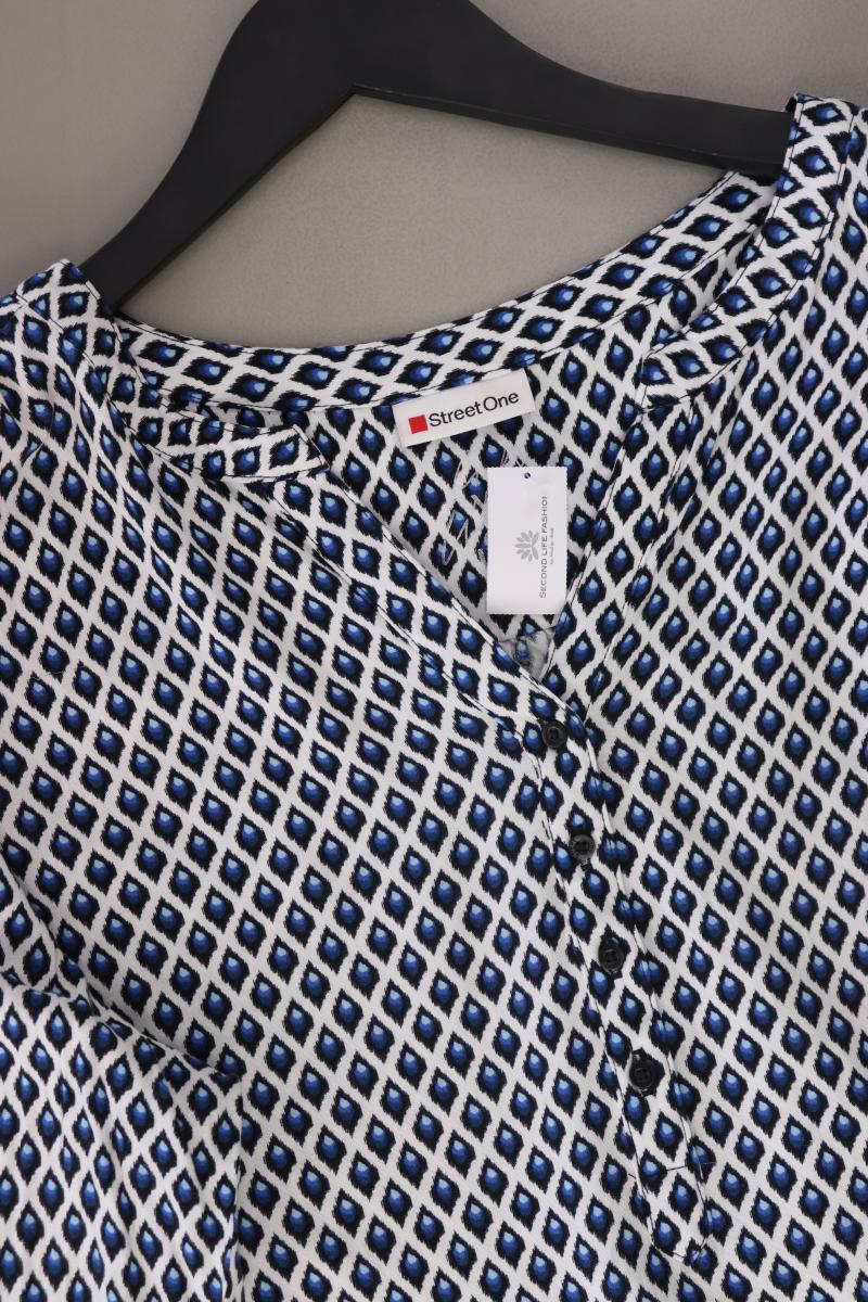 Street One Oversize-Bluse Gr. 42 mit Rautenmuster 3/4 Ärmel blau