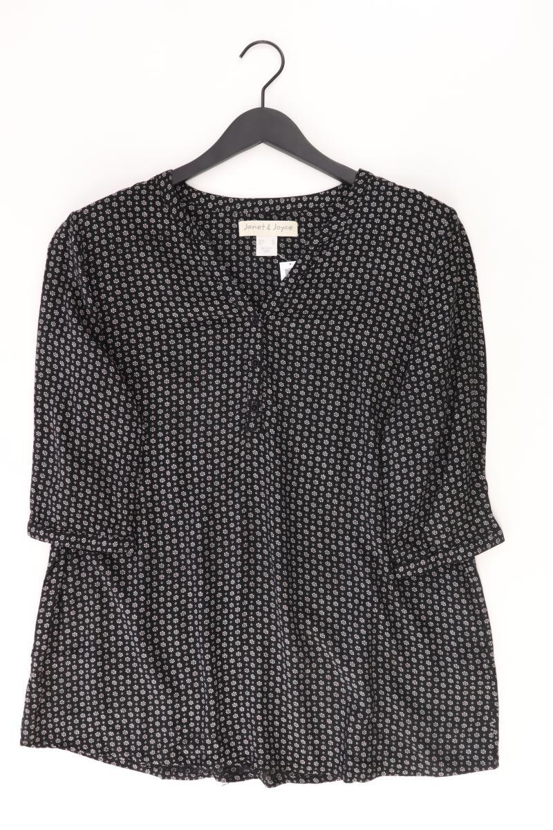 Janet & Joyce Regular Bluse Gr. 42 mit Blumenmuster 3/4 Ärmel schwarz