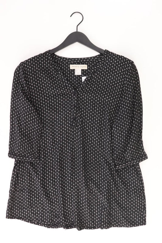 Janet & Joyce Regular Bluse Gr. 42 mit Blumenmuster 3/4 Ärmel schwarz
