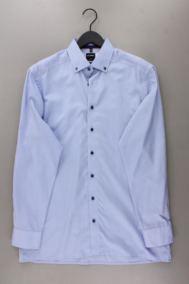 Olymp Langarmhemd für Herren Gr. Hemdgröße 41 blau aus Baumwolle
