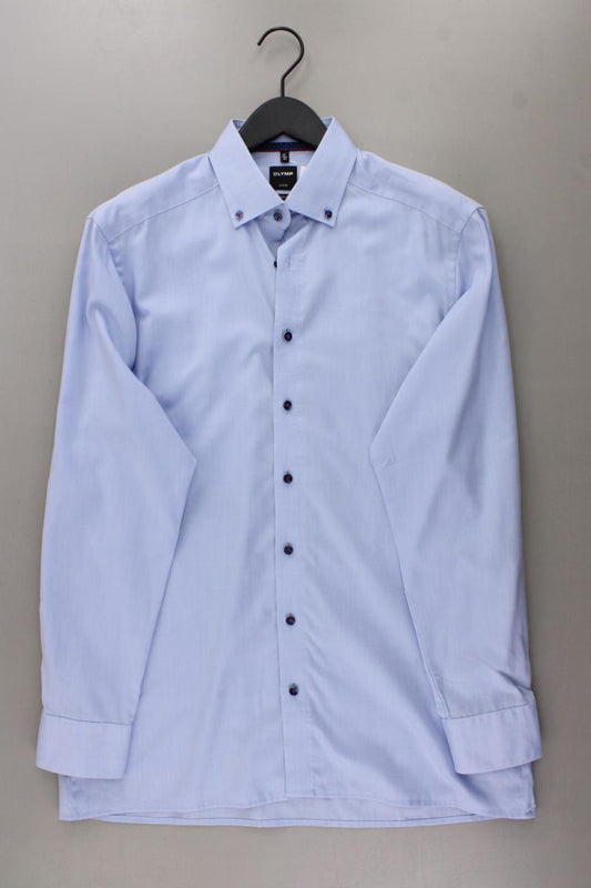 Olymp Langarmhemd für Herren Gr. Hemdgröße 41 blau aus Baumwolle