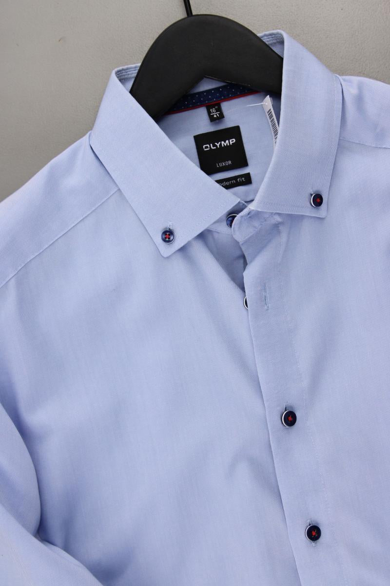 Olymp Langarmhemd für Herren Gr. Hemdgröße 41 blau aus Baumwolle