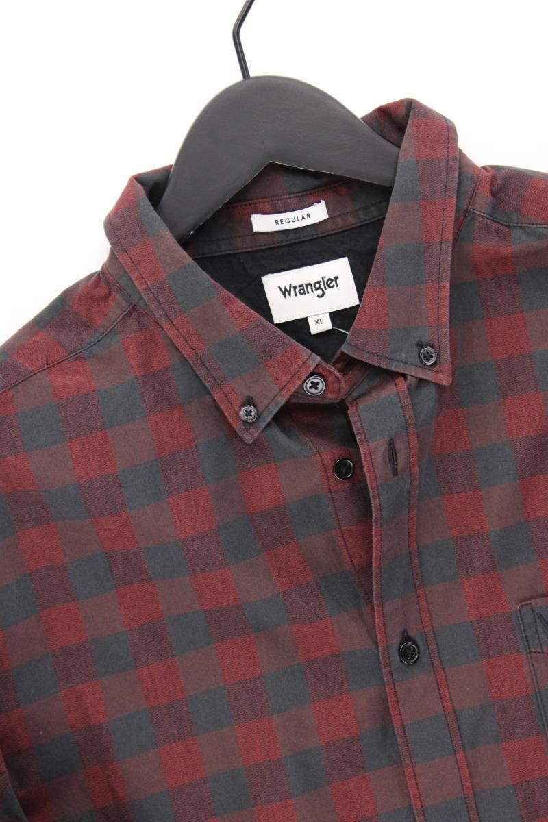 Wrangler Karohemd für Herren Gr. XL kariert Langarm rot aus Baumwolle