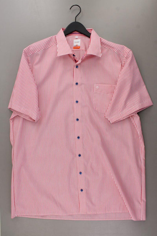 Olymp Kurzarmhemd für Herren Gr. Hemdgröße 47 gestreift rot aus Baumwolle