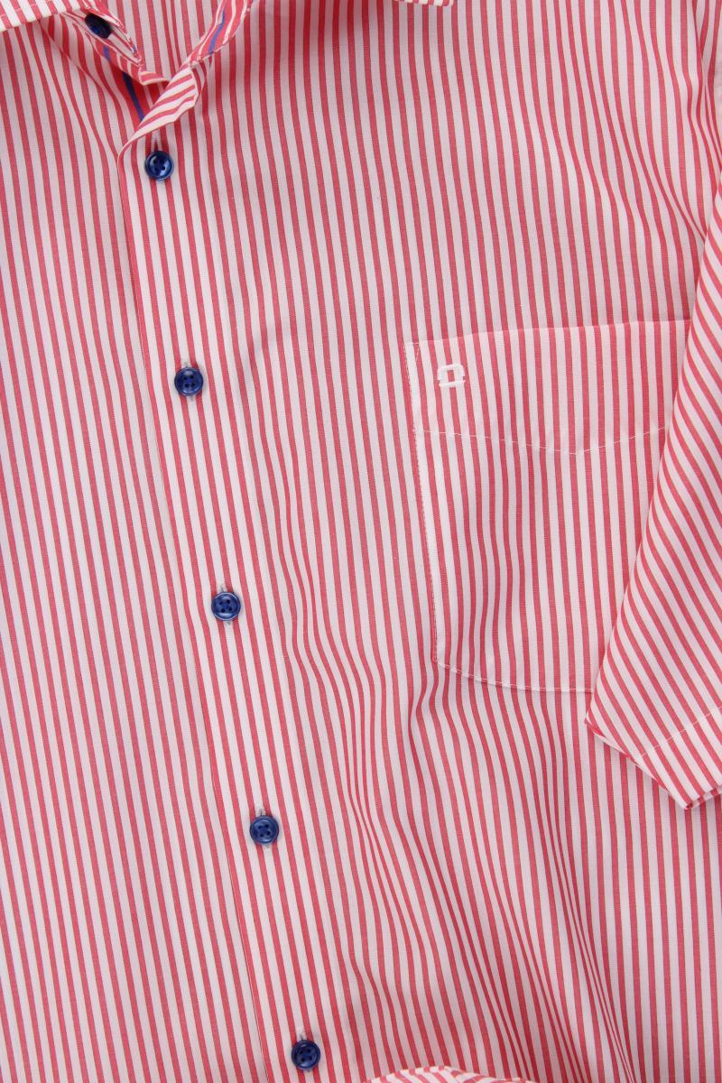 Olymp Kurzarmhemd für Herren Gr. Hemdgröße 47 gestreift rot aus Baumwolle