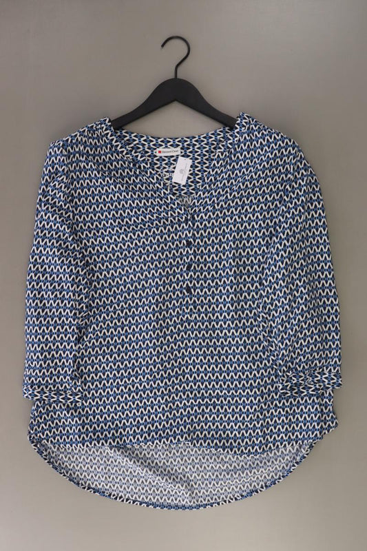Street One Regular Bluse Gr. 44 mit Rautenmuster 3/4 Ärmel blau