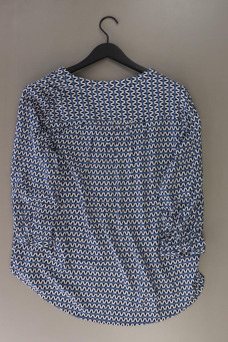 Street One Regular Bluse Gr. 44 mit Rautenmuster 3/4 Ärmel blau