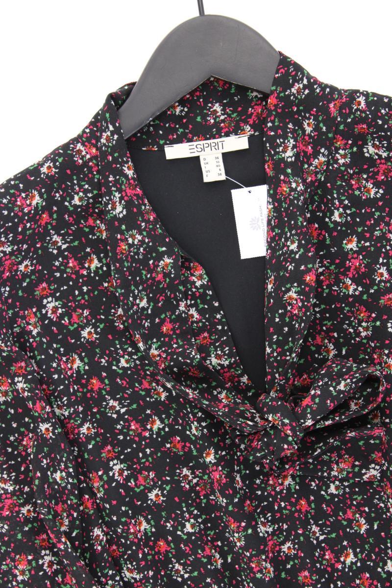 Esprit Chiffonkleid Gr. 36 mit Blumenmuster neuwertig Langarm schwarz