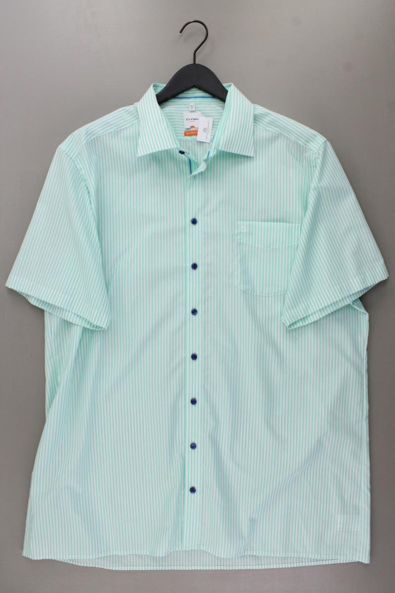 Olymp Kurzarmhemd für Herren Gr. Hemdgröße 47 gestreift grün aus Baumwolle