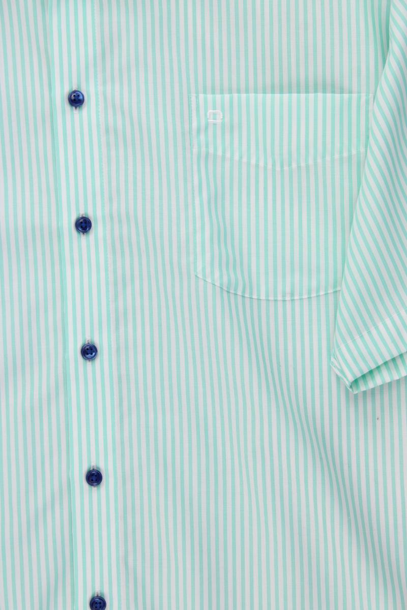 Olymp Kurzarmhemd für Herren Gr. Hemdgröße 47 gestreift grün aus Baumwolle