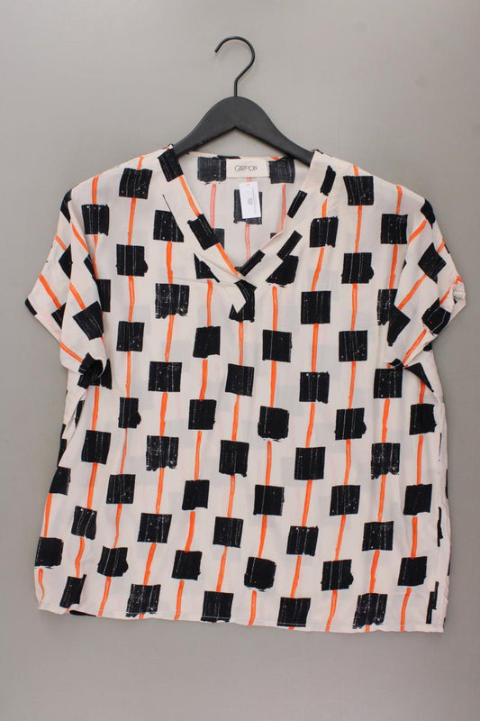 Cartoon Kurzarmbluse Gr. 38 geometrisches Muster creme aus Viskose