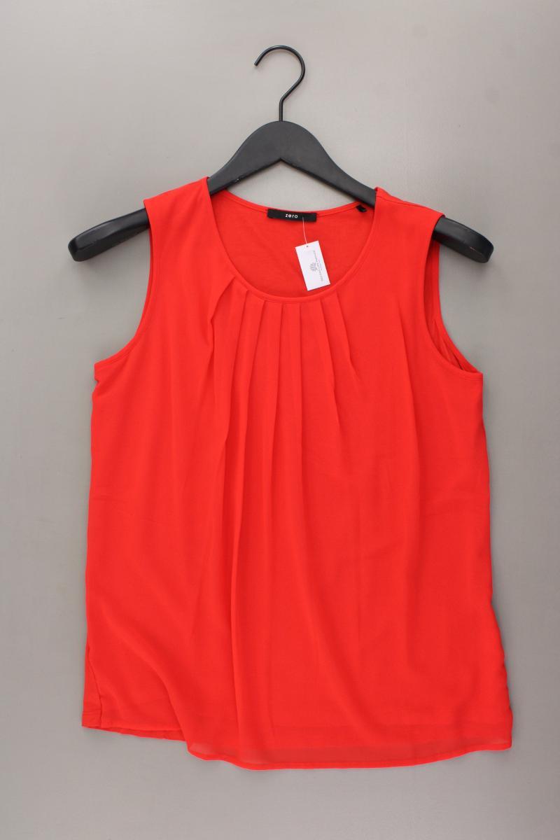 Zero Chiffonbluse Gr. 38 Ärmellos rot aus Viskose