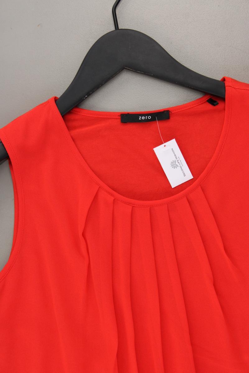 Zero Chiffonbluse Gr. 38 Ärmellos rot aus Viskose